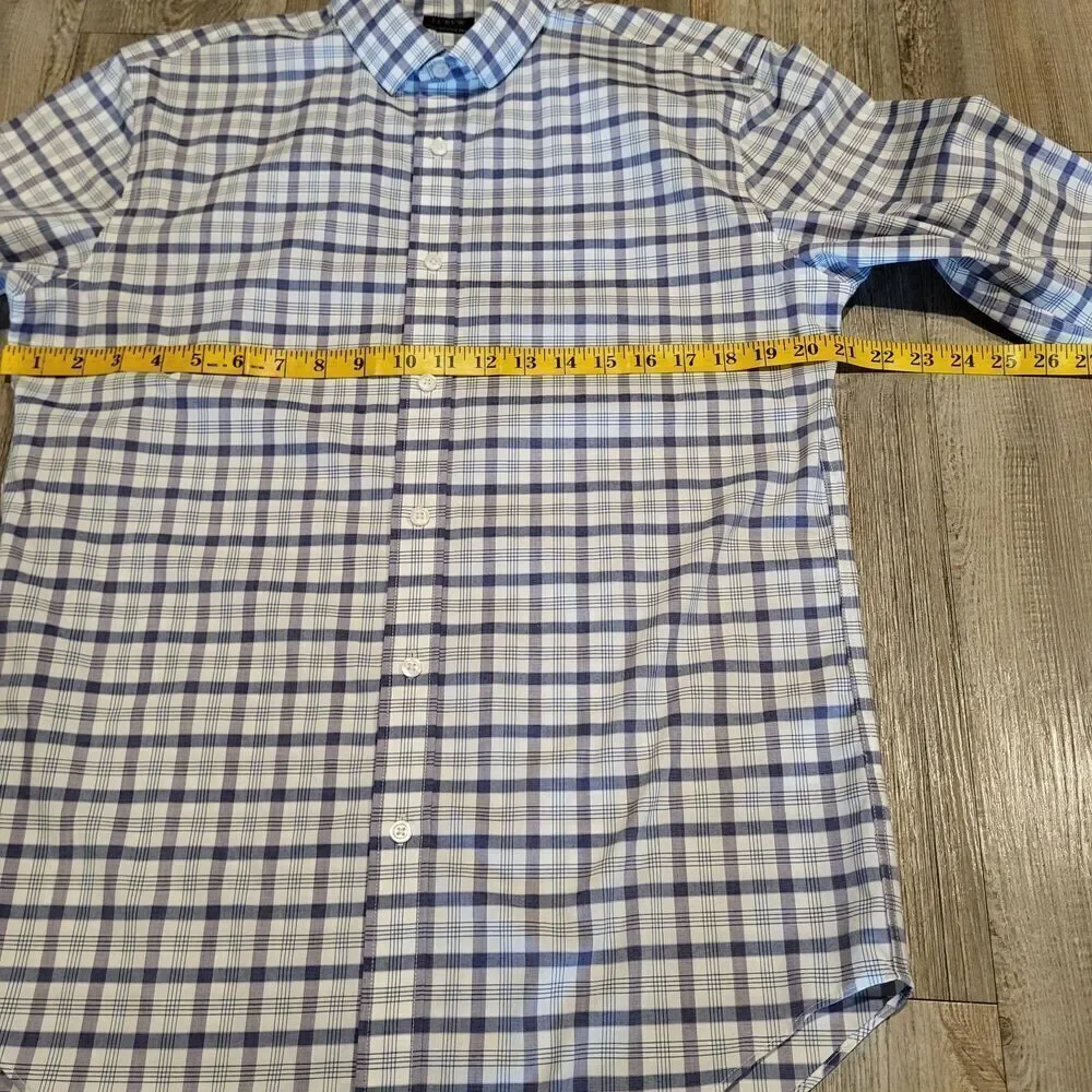 J.Crew Slim Wrinkle Free Flex Fit Plaid Button Up Shirt Mens Size Medium